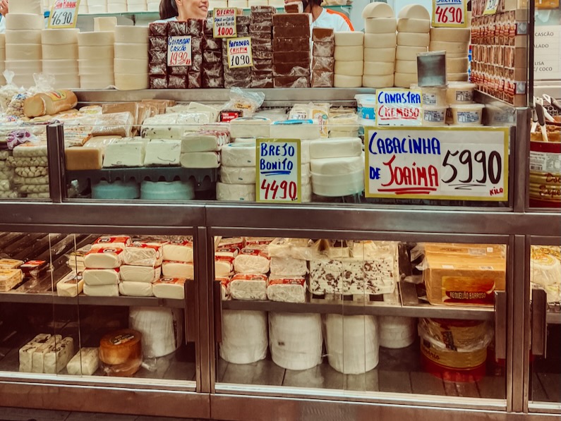 Cheese and guava storefront in Mercado Central in Belo Horizonte